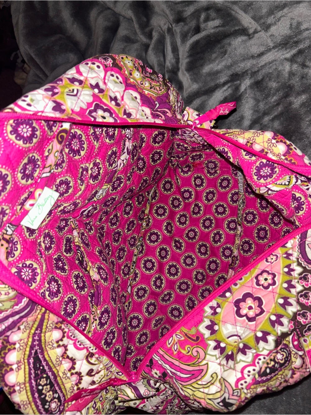 Vera Bradley Hot Pink Paisley Quilted Kids Dress Bag